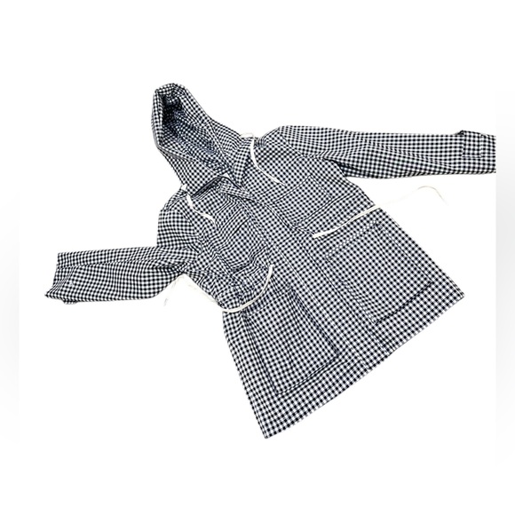 Nwot Avec Les filles black & white gingham check hooded zip up jacket sz medium - Picture 3 of 12